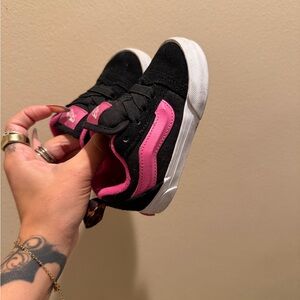 Vans Kids Black and Pink Sneakers